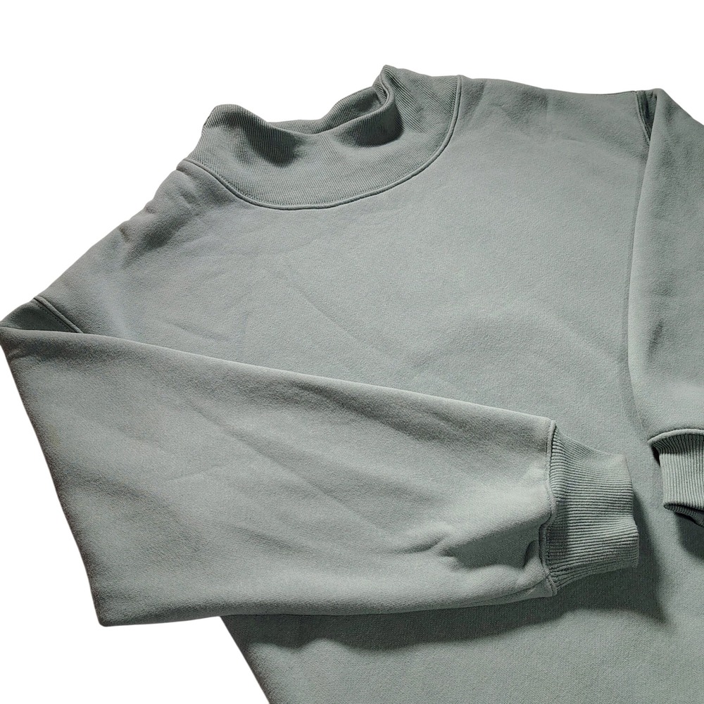 Trendy Queen Womens Small Green Mock Neck Pullover Sweatshirt‎ Casual Comfy